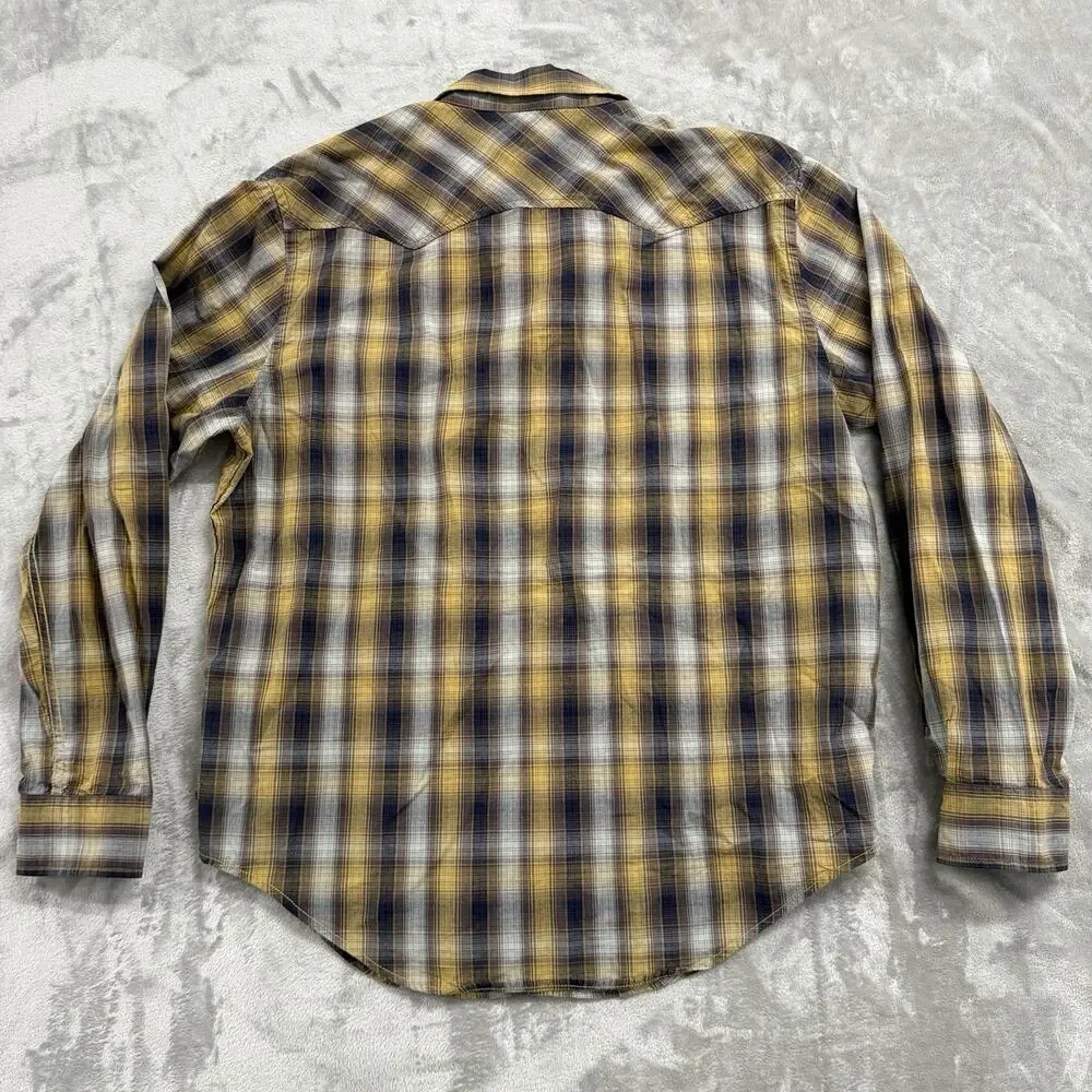 Levi's Authentic Jeanswear Men's Large Plaid Pearl Snap Western Shirt (Stain)